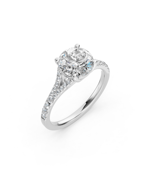 Trellis Diamond Engagement Ring with Pavé Split Shank