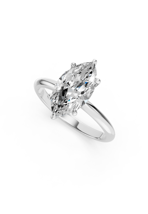 Classic Solitaire Marquise Diamond Engagement Ring