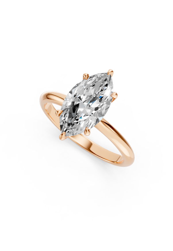 Classic Solitaire Marquise Diamond Engagement Ring