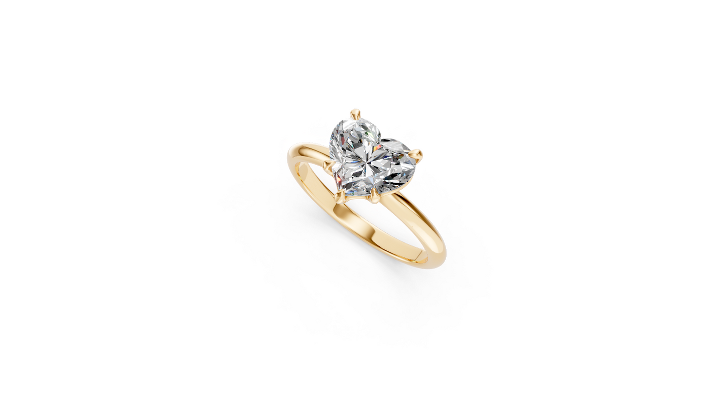 Heart Solitaire Ring