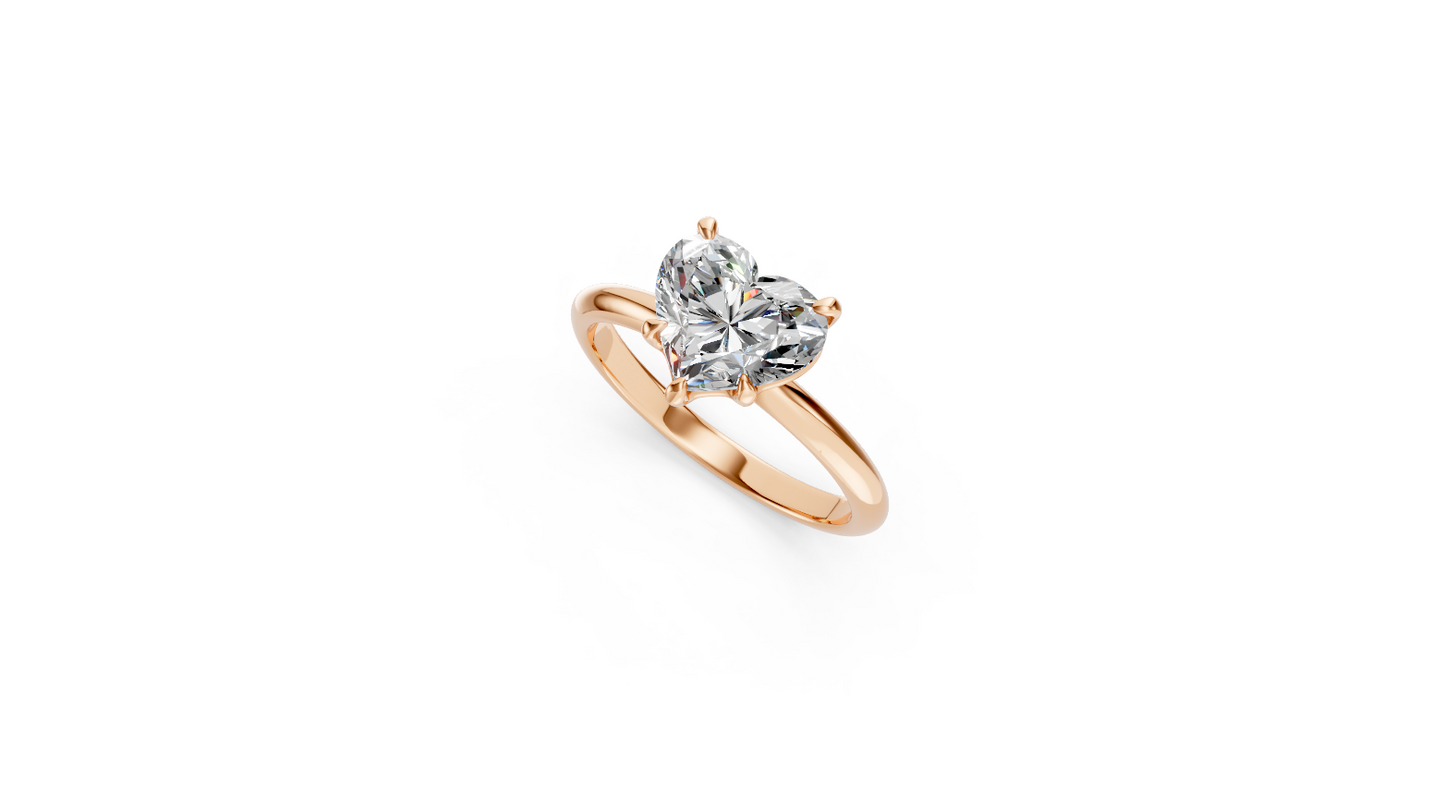 Heart Solitaire Ring