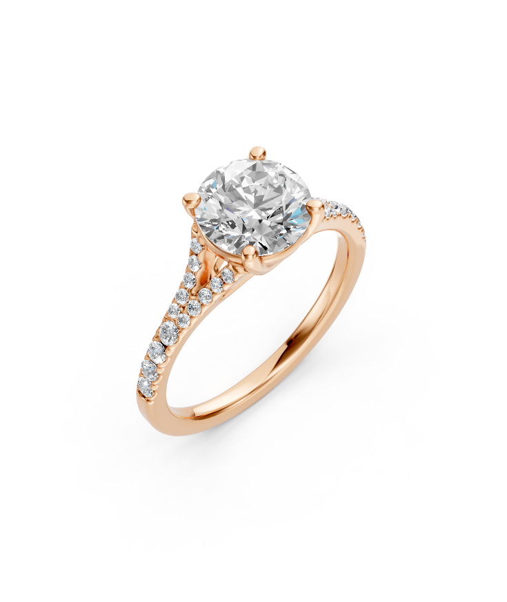 Trellis Diamond Engagement Ring with Pavé Split Shank